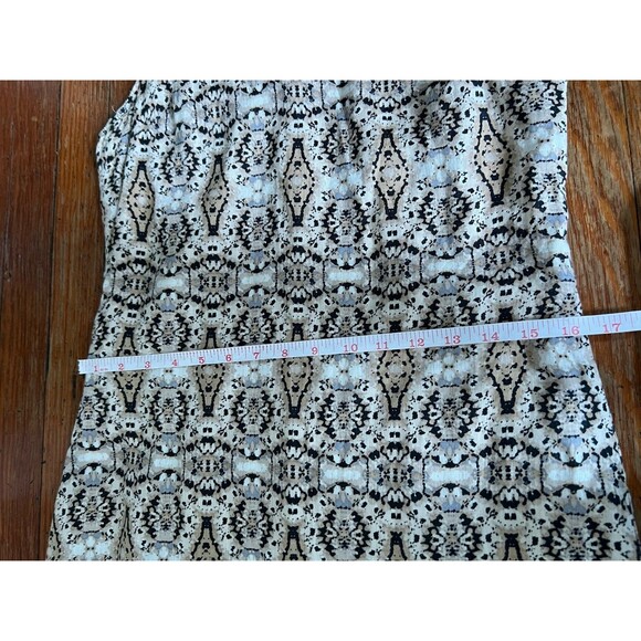 CYNTHIA ROWLEY White Grey Mix 100% Linen Summer Dress Size 4 Back Zip Lined VGC - Picture 9 of 9